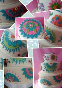 torta decorada con flores