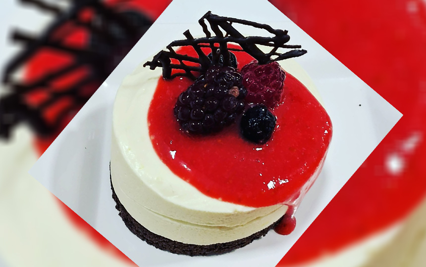 postre cheese cake realizado en curso