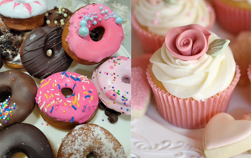 clases especiales de cupcakes, donas